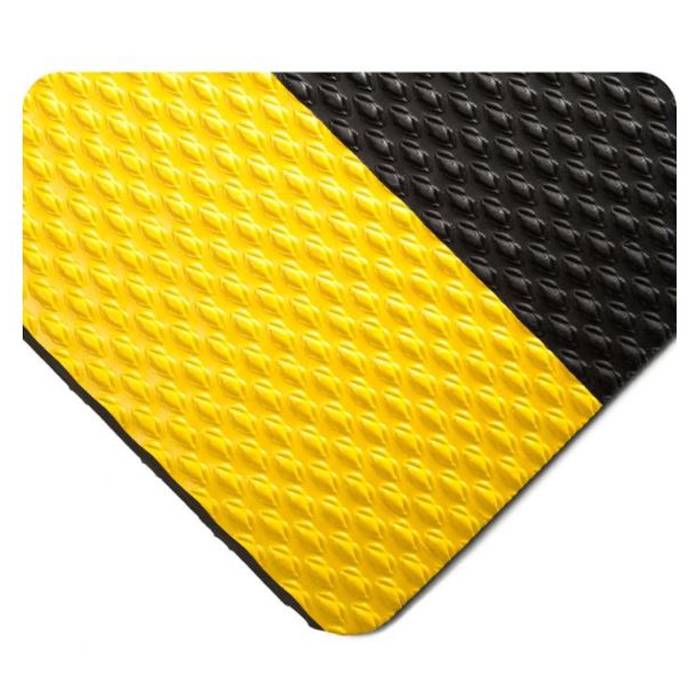 Tapete Antifatiga Wearwell Kushion Walk sin Ranuras Negro con Amarillo de 3 Ft X 5 Ft  image number null