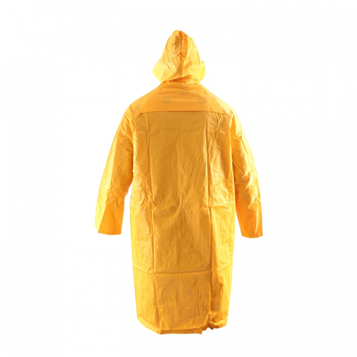 IMPERMEABLE TIPO GABARDINA DE PVC RESPALDO DE POLIESTER AMARILLO CBROCHES PLASTICOS TL  image number null
