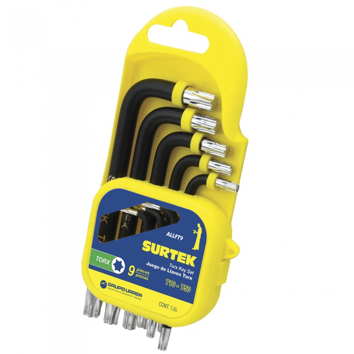 JUEGO SURTEK ALLFT9 DE 9 LLAVES HEXAGONALES TORX&reg; RACK  image number null