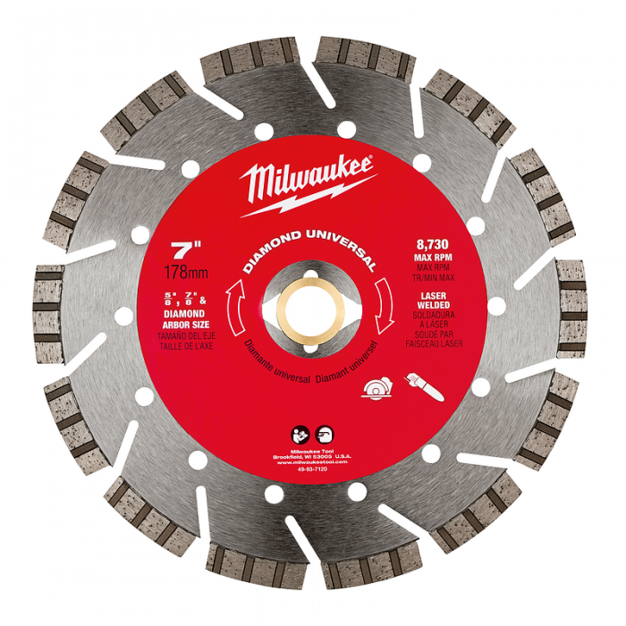 DISCO MILWAUKEE 49937120 DIAMANTADO UNIVERSAL TURBOSEGMENTADO DE 7IN  image number null