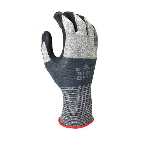 Guante Showa 381 de Nylon GrisNegro Palma de Nitrilo T9  image number null