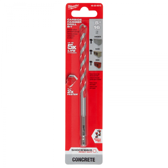 BROCA MILWAUKEE 48209016 CON PUNTA DE CARBURO 516IN X 4IN X 6IN  image number null