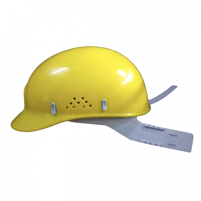 CASCO DE SEMI SEGURIDAD TERMOPLASTICO 4 PUNTOS DE APOYO PARA LA SUSENSION AMARILLO *** PERFORADO ***  image number null