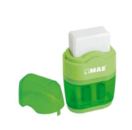 SACAPUNTAS MAE SDG2TBL DOBLE CON GOMA 2 EN 1 BLISTER CON 2 PIEZAS  image number null