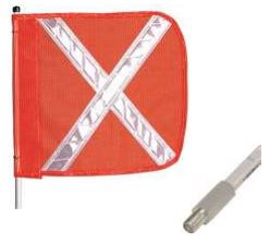 Antena Checkers de Advertencia de 10 Ft con Banderin Naranja de 12 In X 11 In con Reflejante  image number null