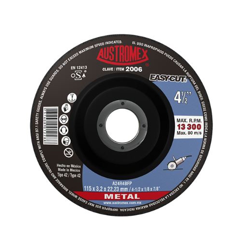 DISCO AUSTROMEX 2006 DE OXIDO DE ALUMINIO DE 13300 RPM PCORTE DE METAL  image number null