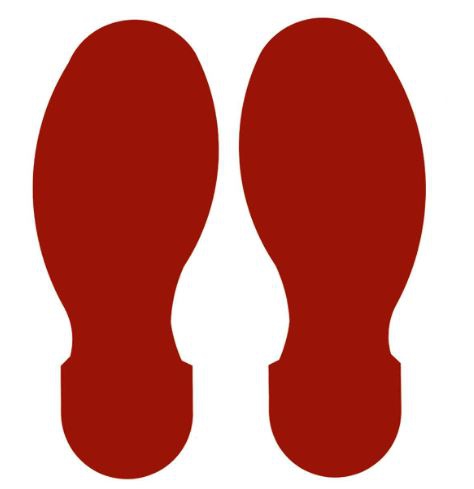 ETIQUETA BRADY DE HUELLA DE PIE DE POLIESTER ROJO PAQUETE C10 PIEZAS  image number null