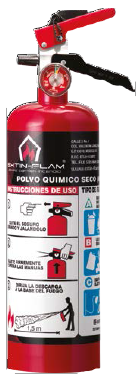 EXTINTOR EXTINFLAM DE FOSFATO MONOAMONICO TIPO ABC DE ACERO ROJO VALVULA DE 34 IN CAP 2.5 LB  image number null