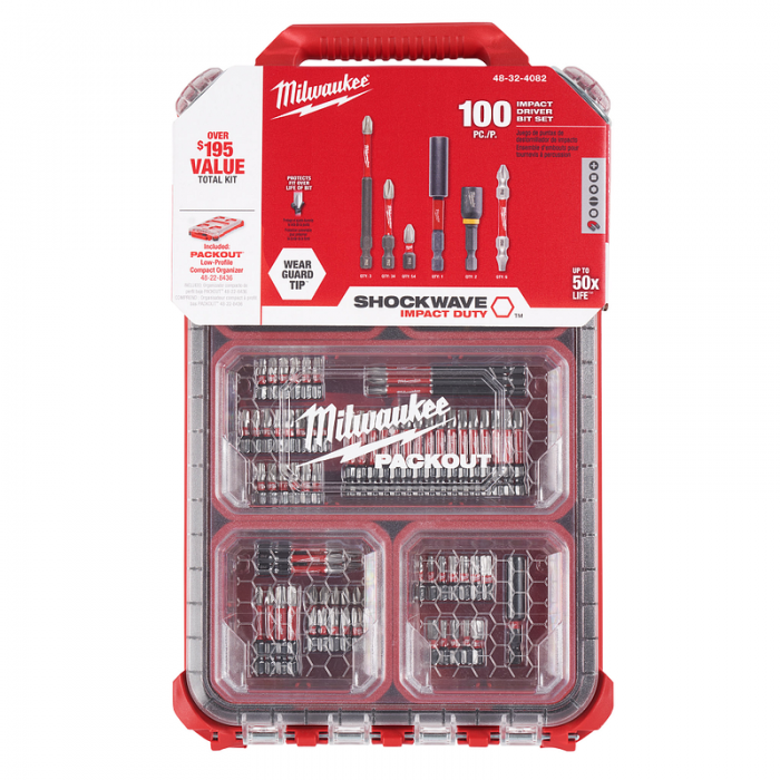 JUEGO MILWAUKEE 48324082 DE 10 PUNTAS PUNTASORGANIZADOR SHOCKWAVE  image number null