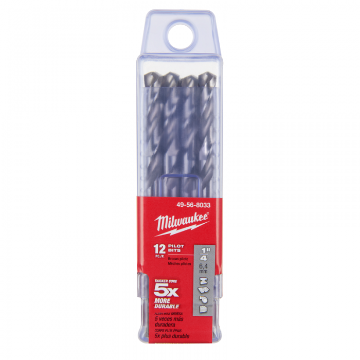 PAQUETE MILWAUKEE 49568033 SIERRA PERFORACION RAYO PILOTO 14IN X 312IN A GRANEL  image number null