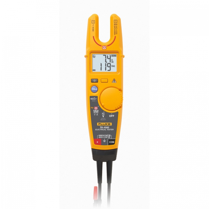 PROBADOR ELECTRICO FLUKE DE PLASTICO AMARILLO 1000 V CON FIELDSENSE T61000  image number null