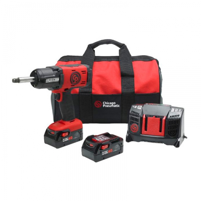 KIT DE LLAVE DE IMPACTO CHICAGO PNEUMATIC CP8849K4AH DE 12 IN C2 BATERIAS CARGADOR Y MALETIN  image number null