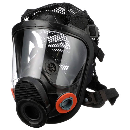 RESPIRADOR MSA ADVANTAGE 4200 CARA COMPLETA HYCAR NEGRO CARNES PARA LA CABEZA EN RED DE POLISTER  image number null