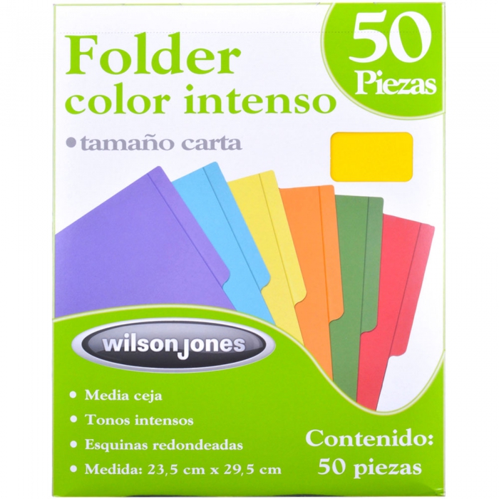 Folder Wilson Jones P3295 Papel Tamano Carta Amarillo Intenso Paquete de 50 Pz  image number null