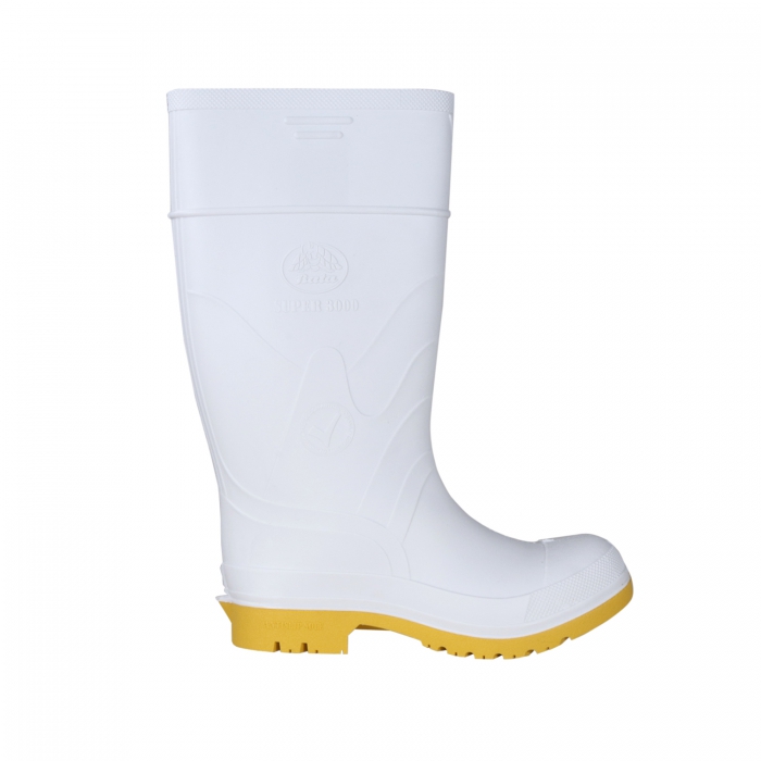 BOTA CAMPERA PVC BLANCO SUELA AMARILLO C/C ACERO FORRO   image number null