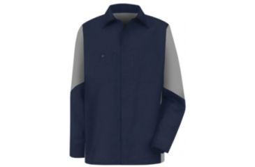 CAMISA RED KAP CREW SHIRT MANGA LARGA POLIESTERALGODON AZUL MARINOGRIS T4XL  image number null