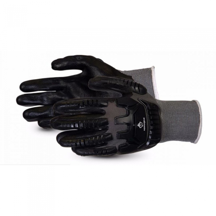 GUANTE SUPERIOR GLOVE DEXTERITY ANTI IMPACTO DE NYLON CON PALMA DE NITRILO NEGRO TL  image number null