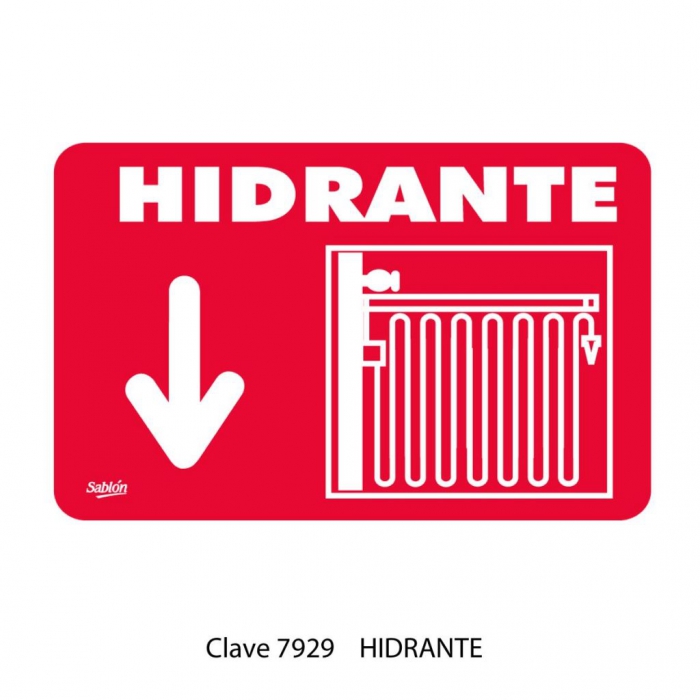 SENAL SABLON 7929 HIDRANTE 35X24 ROJO IMPRESO BLANCO  image number null