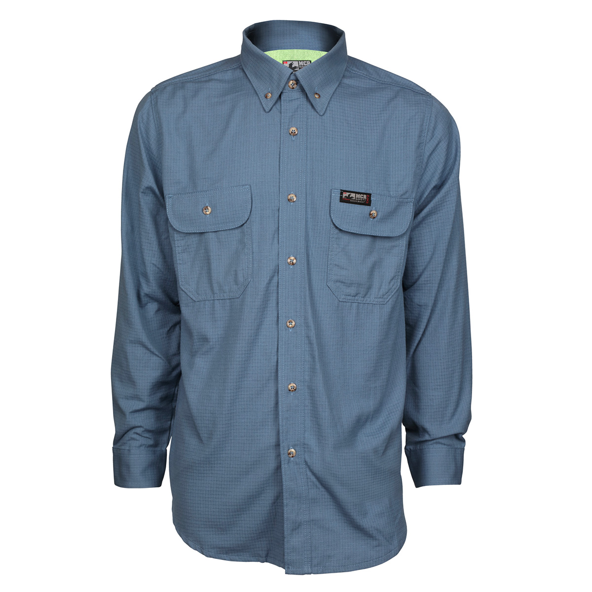 Camisa Mcr Safety Summit Breeze Tejido Inherente Fr de 5.5 Oz Azul Proteccion Arco Electrico Cat2 Atpv 8.9 CalCm2 Triple Ventilacion T-L  image number null