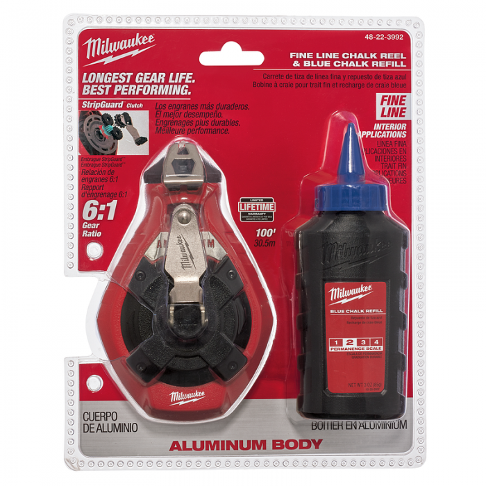 CARRETE MILWAUKEE 48223992 TIZALINEA LINEA FINA 100FT  CON TINTA AZUL  image number null