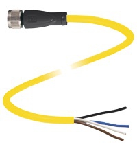 CABLE PEPPERL FUCHS V1B-G-YE5M-PVC-U DE PVC AMARILLO CONECTOR HEMBRA M12 Y TERMINAL LIBRE 4 POLOS CODIFICACI&Oacute;N B  image number null