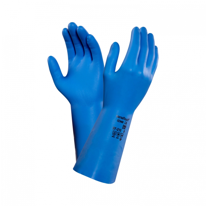 GUANTE ANSELL PMANEJO DE ALIMENTOS DE NITRILO AZUL MOD 37210 T9  image number null