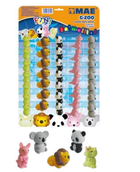 GOMAS MAE GZOO PARA BORRAR FIG ANIMALITOS CON 35 PZAS  image number null