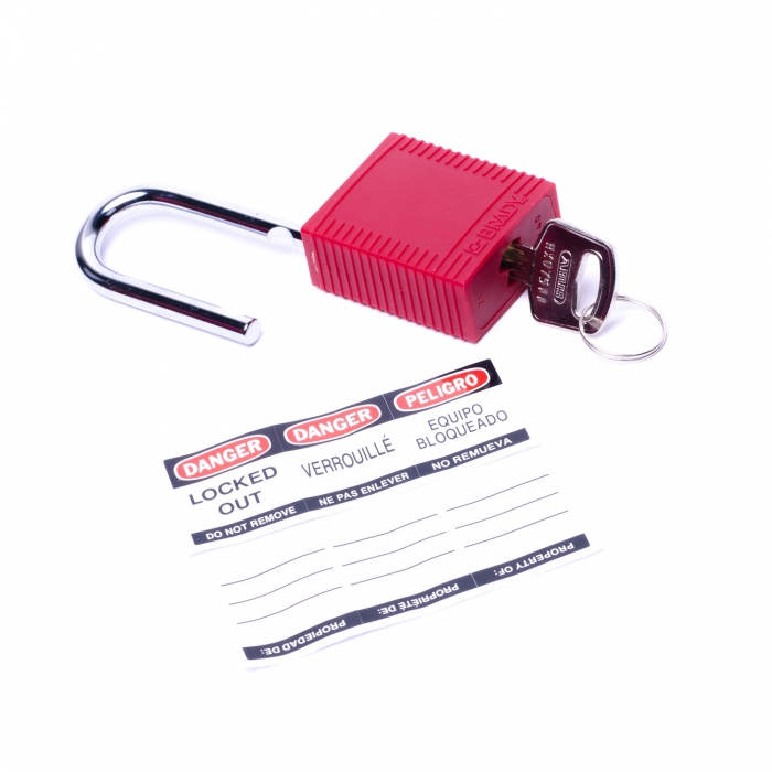 Candado Brady de Plastico Rojo 6 Pernos Arco de 1 120 In C6 Pzas Llave Diferente  image number null