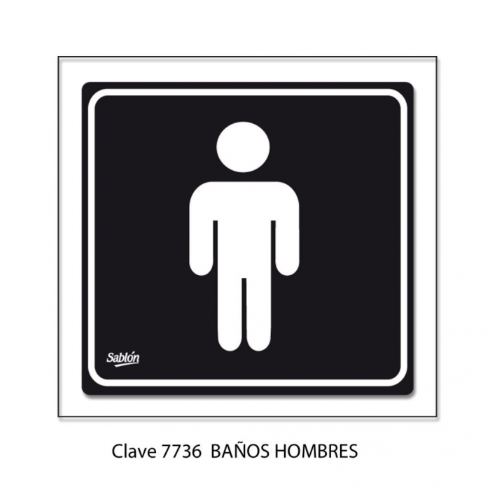 SENAL SABLON 7736 ACRIL ELITE 16X16 BA&Ntilde;OS HOMBRES TRANSPARENTE IMPRESO AZUL  BLANCO  image number null