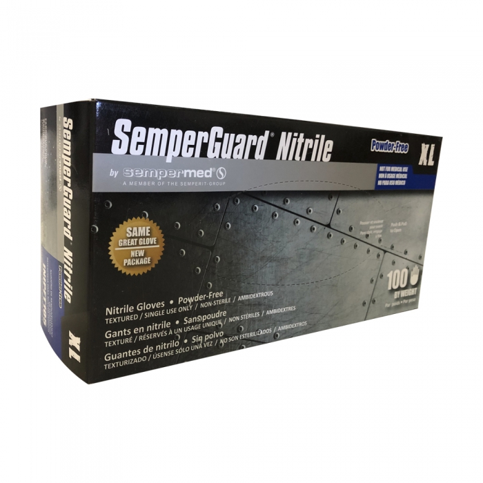 Guante Desechable Semperguard de Nitrilo Azul sin Polvo 4 Mil Dispenser C100 Pzas TXl  image number null