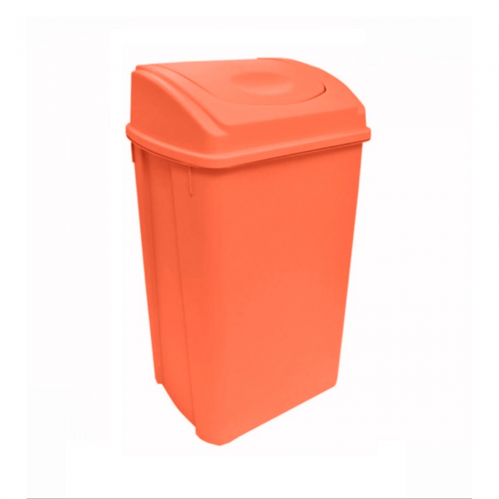 CESTO PARA BASURA SABLON 8761NA NARANJA TAPA TIPO BALANCIN CAPACIDAD DE 42 L  image number null