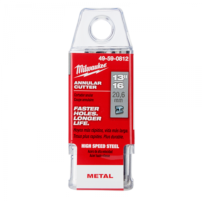 CORTADOR MILWAUKEE 49590812 ANULAR 1316IN PROFUNDIDAD CORTE 1IN ACERO ALTA VELOCIDAD  image number null