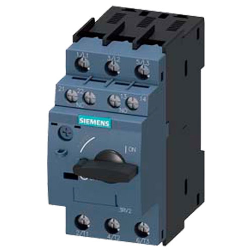 INTERRUPTOR AUTOMATICO SIEMENS 3RV20214DA15 TAMAÑO S0 PARA PROTECCION DE MOTORES CLASE 10 DISPARADOR POR SOBRECARGA CON RETARDO SEGUN INTENSIDAD 18...25 A DISPARADOR DE CORTOCIRCUITO 325 A BORNE DE TORNILLO PODER DE CORTE ESTANDAR CON BLOQUE DE CONTACTOS AUXILIARES TRANSVERSAL 1 NA1 NC  image number null