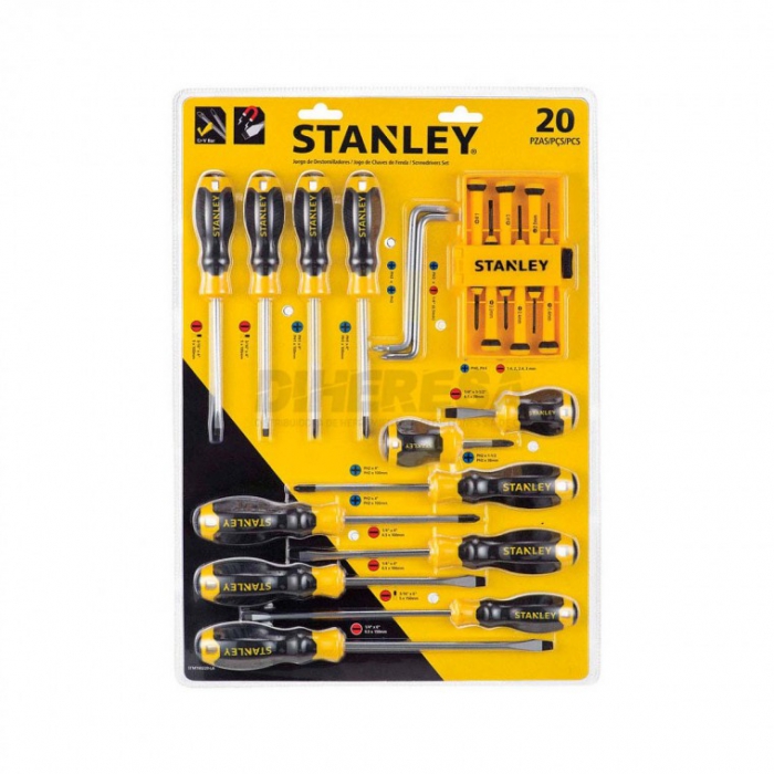 JUEGO DE DESARMADORES CUSHION GRIP STANLEY STMT60220LA C20 PZAS  image number null