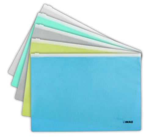 SOBRE MAE 5PCKZIP TAMANO CARTA CON CIERRE PLASTICO PAQUETE CON 5 PIEZAS SURTIDAS.  image number null