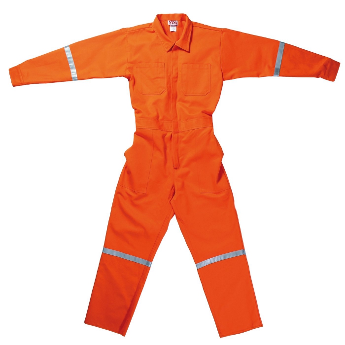 OVEROL 100% ALGODON NARANJA C/CINTA REFLEJANTES T-40  image number null