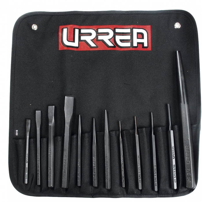 JUEGO URREA NO 5 DE CINCELES PUNZONES Y BOTADORES 12 PIEZAS  image number null