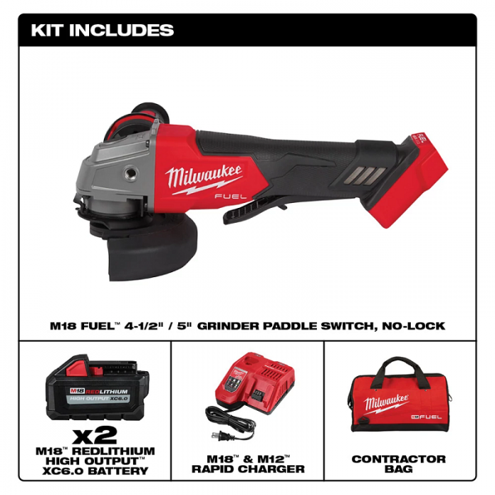 KIT MILWAUKEE 288022 DE ESMERIL CON FRENO M18 FUEL  image number null