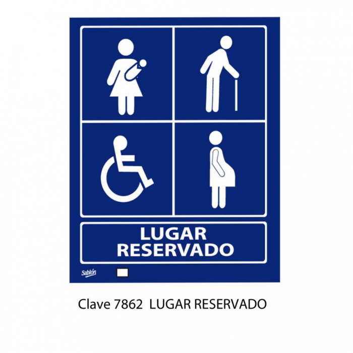 POSTER SABLON 7862 LAMINA 40X34 LUGAR RESERVADO BLANCO IMPRESO AZUL  image number null