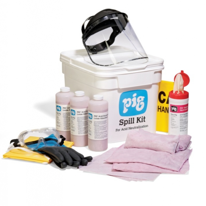 KIT DE DERRAMES NEW PIG BLANCO PARA ACIDOS NEUTRALIZANTE CAPACIDAD DE 4 GALONES  image number null