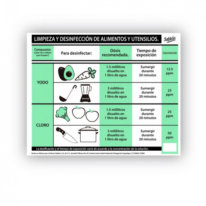POSTER SABLON 7867 LAMINA 40X34 LAVADO DE VERDURAS BLANCO IMPRESO NEGRO  VERDE  image number null