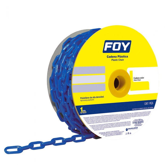 CADENA FOY 143428 PLASTICO AZUL DE 8 MM ESPESOR DE 25 M  image number null