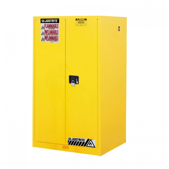 GABINETE JUSTRITE SUREGRIP DE ACERO CR AMARILLO CAL 18 DE 65 X 34 X 34 IN CAPACIDAD DE 60 GAL C2 PUERTAS MANUALES PDESECHOS FLAMABLES  image number null