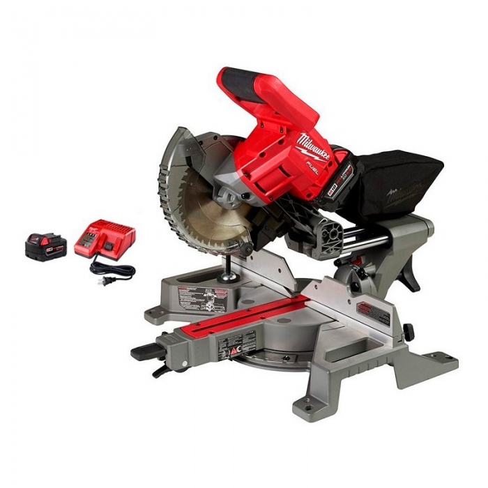 KIT DE SIERRA MILWAUKEE INGLETADORA COMPUESTA Y CORREDIZA CDOBLE BISEL M18 FUEL DE 714 IN  image number null