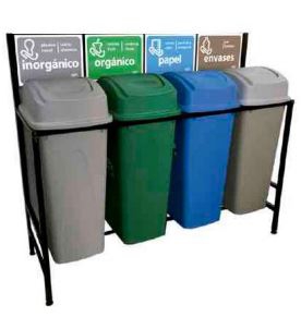 CONTENEDORES SABLON DE SEPARACION DE BASURA DE POLIPROPILENO CAPADICAD DE 80 L  image number null