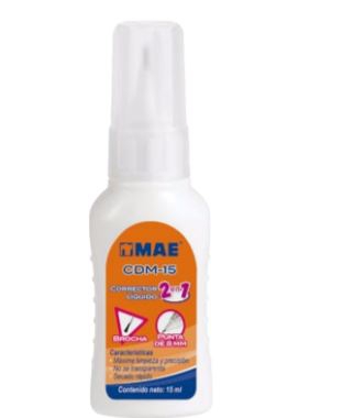 CORRECTOR MAE CDM1512 BROCHA Y PLUMA CAJA CON 12 PIEZAS DE 15 ML  image number null