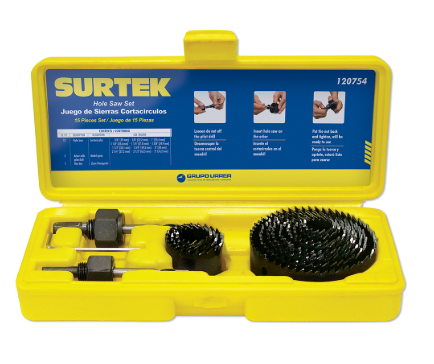 JUEGO SURTEK 120754 DE 15 CORTACÍRCULOS BIMETÁLICOS  image number null