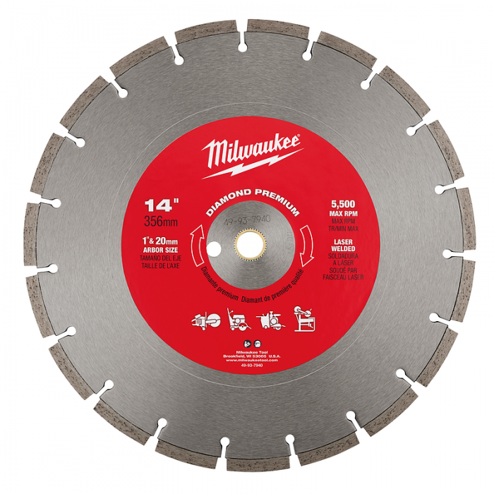 DISCO MILWAUKEE 49937940 PREMIUM DIAMANTADO SEGMENTADO DE 14IN  image number null