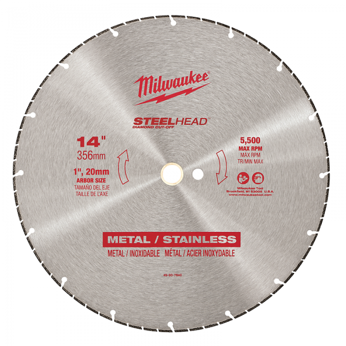 DISCO MILWAUKEE 49937840 14IN STEELHEAD PARA CORTE EN METAL  image number null