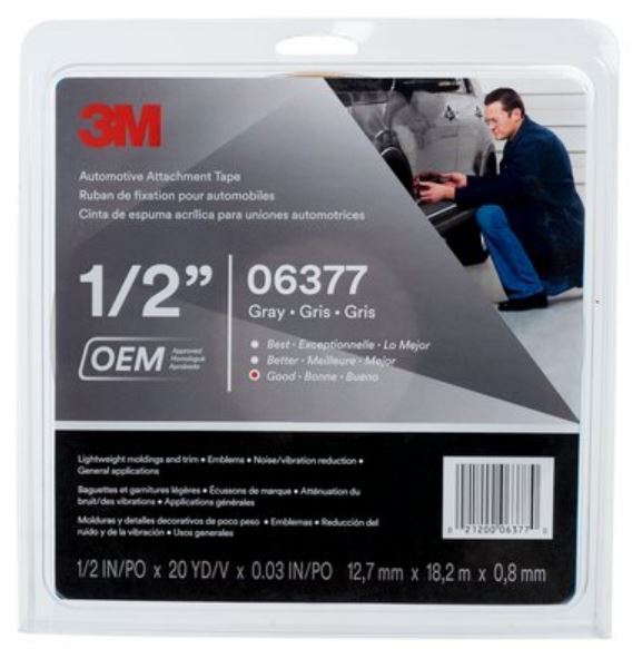 PN06377 CINTA GRIS CON LINER BLANCO 13MMX18.3M  image number null